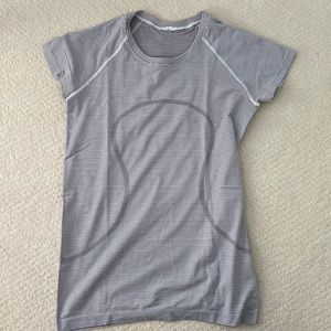 White and Black striped lululemon shirt size 8